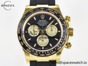 Daytona 126518 QF 1:1 Best Edition Black/YG Dial on Oysterflex Strap SH4131 V6(Gain Weight) - Image 2