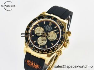 Daytona 126518 QF 1:1 Best Edition Black/YG Dial on Oysterflex Strap SH4131 V6(Gain Weight) - Image 4