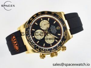 Daytona 126518 QF 1:1 Best Edition Black/YG Dial on Oysterflex Strap SH4131 V6(Gain Weight) - Image 8