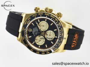 Daytona 126518 QF 1:1 Best Edition Black/YG Dial on Oysterflex Strap SH4131 V6(Gain Weight) - Image 7