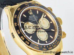 Daytona 126518 QF 1:1 Best Edition Black/YG Dial on Oysterflex Strap SH4131 V6(Gain Weight) - Image 3