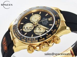 Daytona 126518 QF 1:1 Best Edition Black/YG Dial on Oysterflex Strap SH4131 V6(Gain Weight) - Image 5