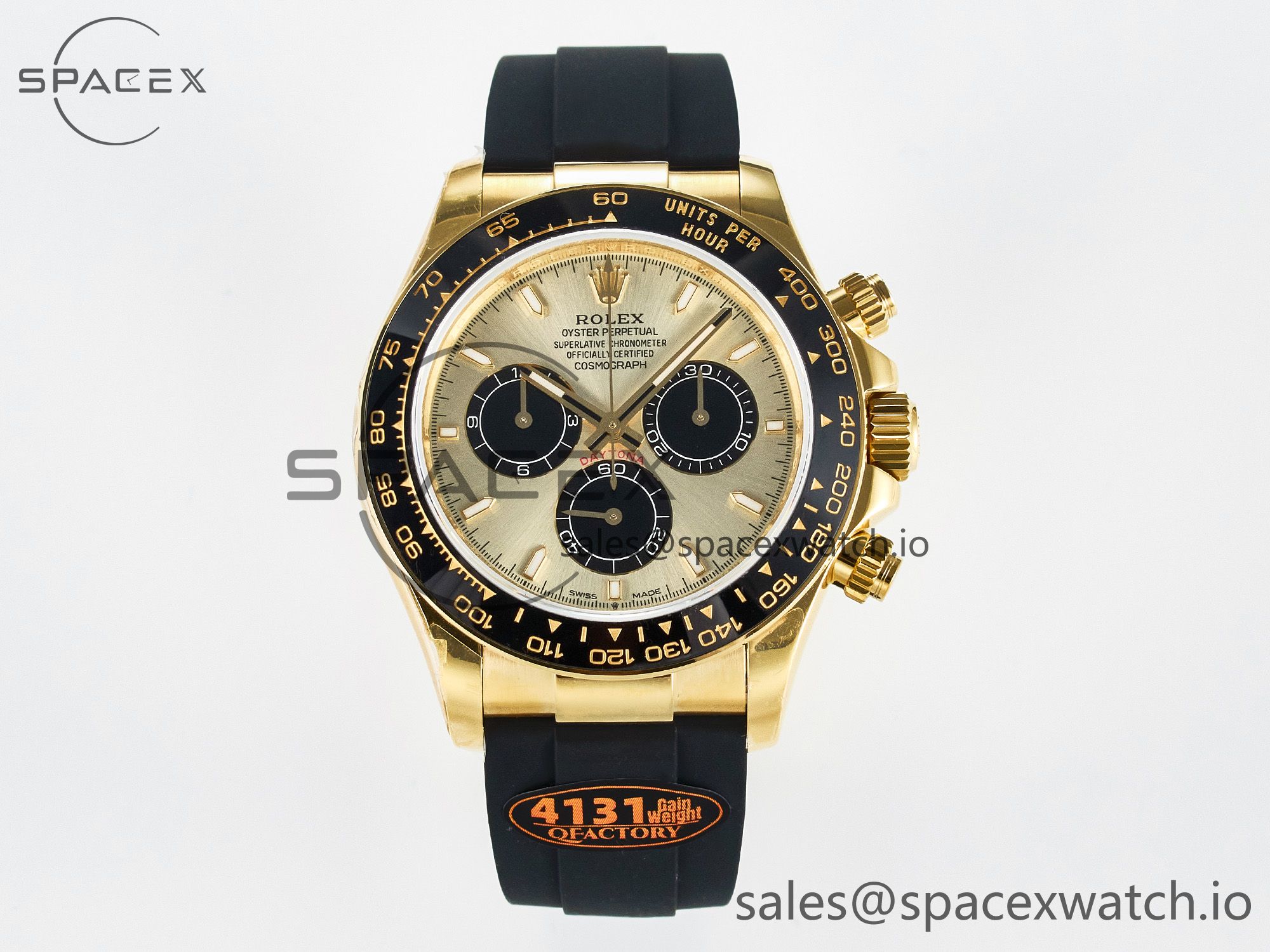 IMG_0534 拷贝 Daytona 126518 QF 1:1 Best Edition YG/Black Dial on Oysterflex Strap SH4131 V6(Gain Weight) - Image 1