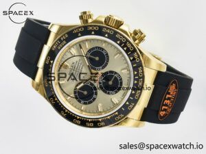 Daytona 126518 QF 1:1 Best Edition YG/Black Dial on Oysterflex Strap SH4131 V6(Gain Weight) - Image 7