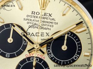 Daytona 126518 QF 1:1 Best Edition YG/Black Dial on Oysterflex Strap SH4131 V6(Gain Weight) - Image 9