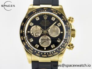 Daytona 126518 QF 1:1 Best Edition Black/YG Diamonds Dial on Oysterflex Strap SH4131 V6(Gain Weight) - Image 2