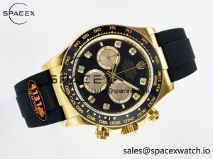 Daytona 126518 QF 1:1 Best Edition Black/YG Diamonds Dial on Oysterflex Strap SH4131 V6(Gain Weight) - Image 8