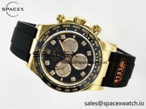 Daytona 126518 QF 1:1 Best Edition Black/YG Diamonds Dial on Oysterflex Strap SH4131 V6(Gain Weight) - Image 7