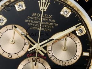 Daytona 126518 QF 1:1 Best Edition Black/YG Diamonds Dial on Oysterflex Strap SH4131 V6(Gain Weight) - Image 9