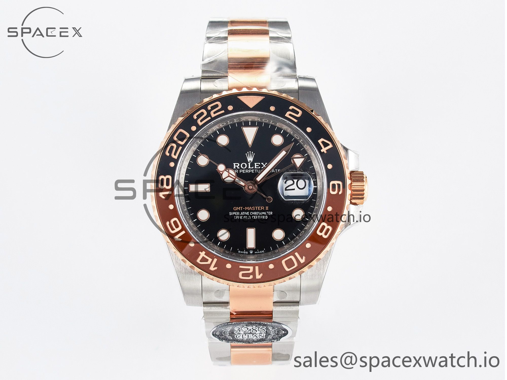 IMG_0867 拷贝 GMT-Master II 126711 CHNR Black/Brown Ceramic Clean 1:1 Best Edition on SS/RG Bracelet DD3285 - Image 1