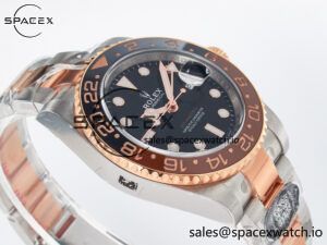 GMT-Master II 126711 CHNR Black/Brown Ceramic Clean 1:1 Best Edition on SS/RG Bracelet DD3285 - Image 6
