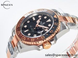 GMT-Master II 126711 CHNR Black/Brown Ceramic Clean 1:1 Best Edition on SS/RG Bracelet DD3285 - Image 5