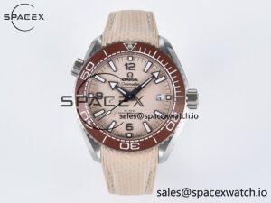 Planet Ocean 43.5mm SS VSF 1:1 Best Edition Brown Bezel Sand Dial on Sand Rubber Strap A8900 Super Clone