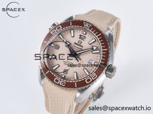 Planet Ocean 43.5mm SS VSF 1:1 Best Edition Brown Bezel Sand Dial on Sand Rubber Strap A8900 Super Clone - Image 4