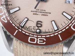 Planet Ocean 43.5mm SS VSF 1:1 Best Edition Brown Bezel Sand Dial on Sand Rubber Strap A8900 Super Clone - Image 11