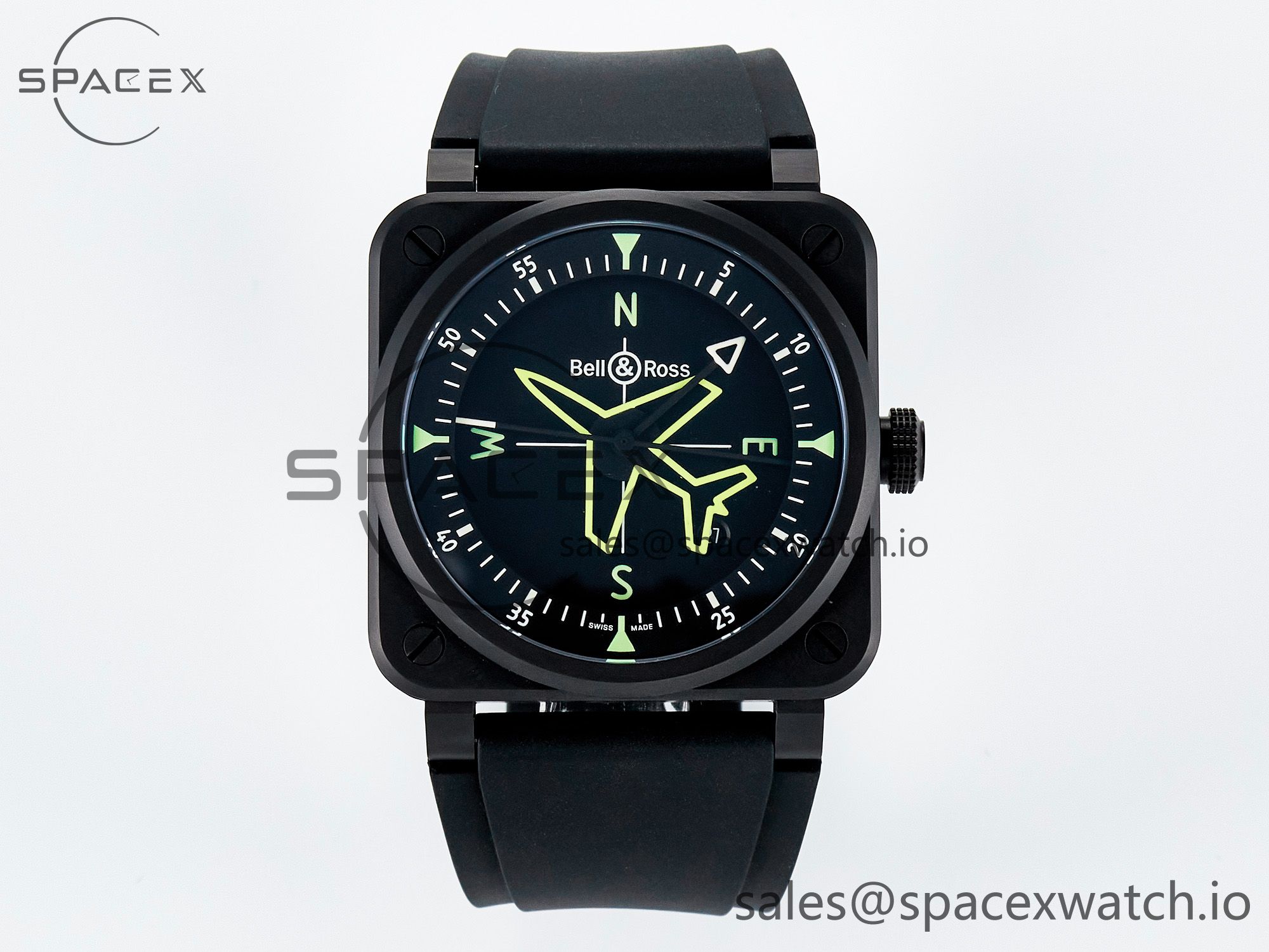 IMG_1126 拷贝 BR-03 Gyrocompass BRF 1:1 Best Edition Black Dial on Black Rubber Strap MIYOTA 9015 - Image 1