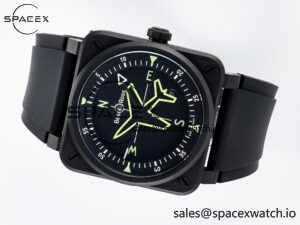 BR-03 Gyrocompass BRF 1:1 Best Edition Black Dial on Black Rubber Strap MIYOTA 9015 - Image 7