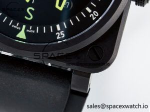 BR-03 Gyrocompass BRF 1:1 Best Edition Black Dial on Black Rubber Strap MIYOTA 9015 - Image 11