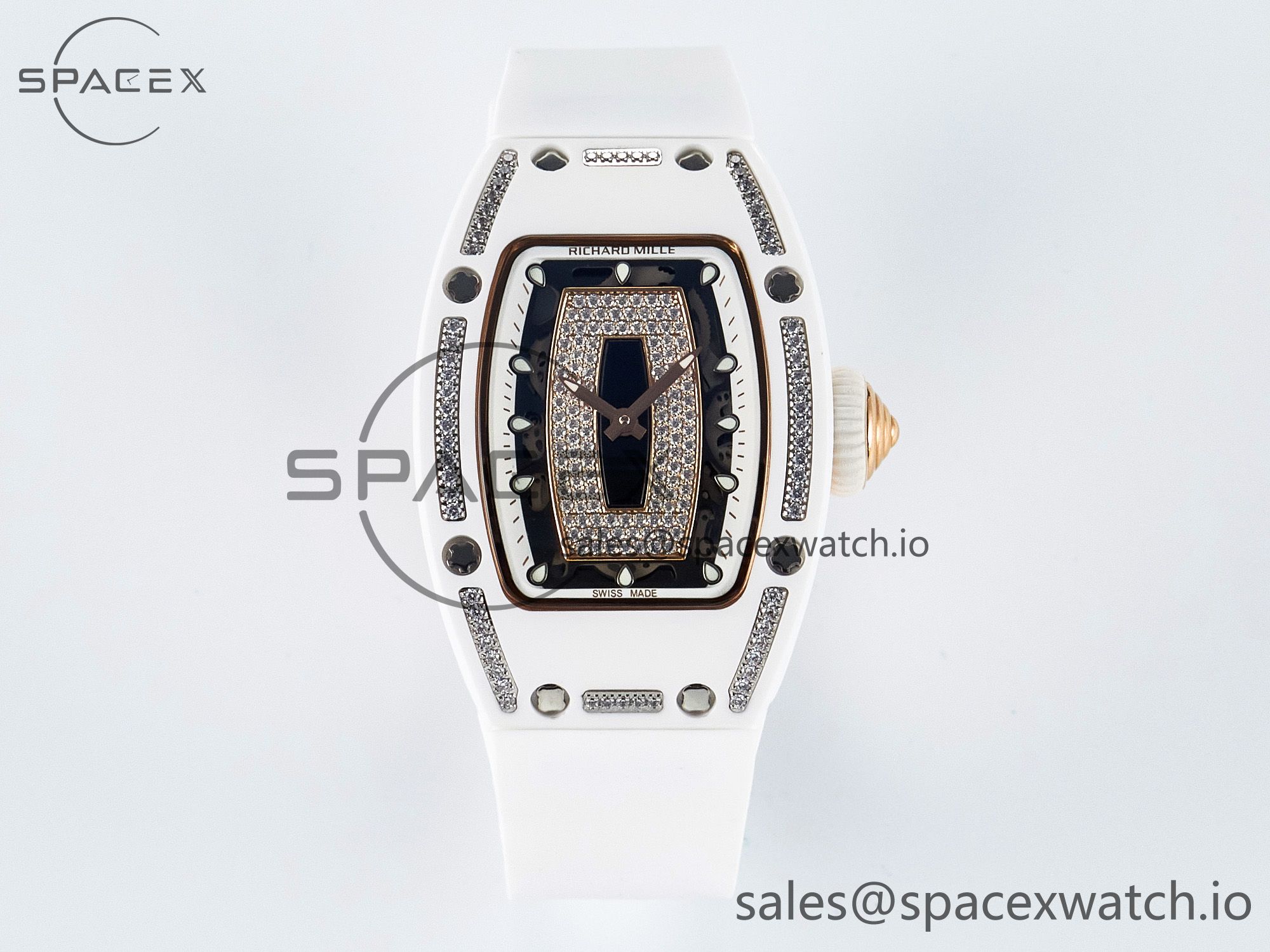 IMG_1149 拷贝 RM 007 Automatic Ladies White Ceramic Diamond Bezel Diamond Jasper - Image 1