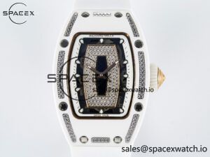 RM 007 Automatic Ladies White Ceramic Diamond Bezel Diamond Jasper - Image 2