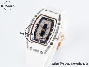 RM 007 Automatic Ladies White Ceramic Diamond Bezel Diamond Jasper - Image 4