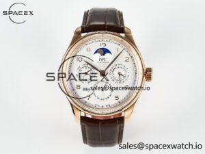IW5033 Portugieser Perpetual Calendar RG V9F 1:1 Best Edition White Dial on Brown Leather Strap A52610