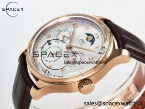 IW5033 Portugieser Perpetual Calendar RG V9F 1:1 Best Edition White Dial on Brown Leather Strap A52610 - Image 5