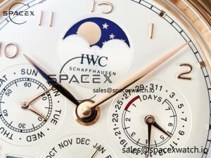 IW5033 Portugieser Perpetual Calendar RG V9F 1:1 Best Edition White Dial on Brown Leather Strap A52610 - Image 9