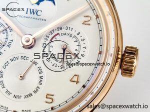 IW5033 Portugieser Perpetual Calendar RG V9F 1:1 Best Edition White Dial on Brown Leather Strap A52610 - Image 10