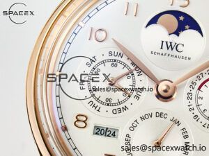 IW5033 Portugieser Perpetual Calendar RG V9F 1:1 Best Edition White Dial on Brown Leather Strap A52610 - Image 12