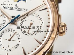 Master Ultra Thin Perpetual Calendar RG V9F 1:1 Best Edition White Dial on Brown Leather Strap A868 V2 - Image 10