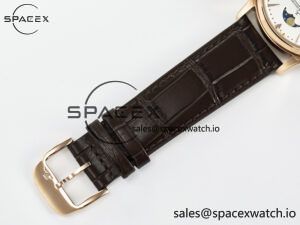 Master Ultra Thin Perpetual Calendar RG V9F 1:1 Best Edition White Dial on Brown Leather Strap A868 V2 - Image 24