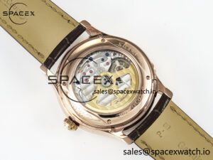 Master Ultra Thin Perpetual Calendar RG V9F 1:1 Best Edition Cream Dial on Brown Leather Strap A868 V2 - Image 16