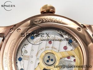 Master Ultra Thin Perpetual Calendar RG V9F 1:1 Best Edition Cream Dial Diamonds Bezel on Brown Leather Strap A868 V2 - Image 19