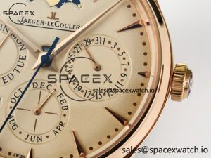 Master Ultra Thin Perpetual Calendar RG V9F 1:1 Best Edition Cream Dial on Brown Leather Strap A868 V2 - Image 10