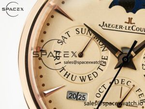 Master Ultra Thin Perpetual Calendar RG V9F 1:1 Best Edition Cream Dial on Brown Leather Strap A868 V2 - Image 11
