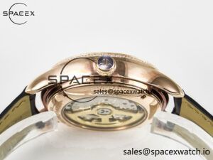 Master Ultra Thin Perpetual Calendar RG V9F 1:1 Best Edition White Dial Diamonds Bezel on Black Leather Strap A868 V2 - Image 15