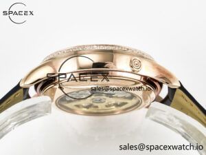 Master Ultra Thin Perpetual Calendar RG V9F 1:1 Best Edition White Dial Diamonds Bezel on Black Leather Strap A868 V2 - Image 14