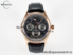 IW5034 Portugieser Perpetual Calendar RG V9F 1:1 Best Edition Black Dial on Black Leather Strap A52610