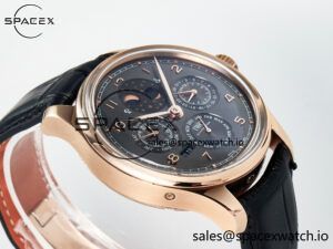 IW5034 Portugieser Perpetual Calendar RG V9F 1:1 Best Edition Black Dial on Black Leather Strap A52610 - Image 6