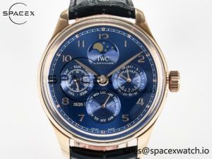 IW5033 Portugieser Perpetual Calendar RG V9F 1:1 Best Edition White Dial on Black Leather Strap A52610 - Image 2