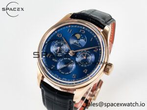 IW5033 Portugieser Perpetual Calendar RG V9F 1:1 Best Edition White Dial on Black Leather Strap A52610 - Image 4