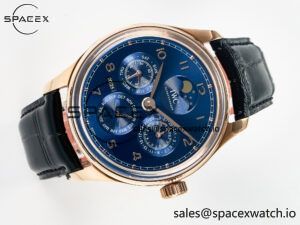 IW5033 Portugieser Perpetual Calendar RG V9F 1:1 Best Edition White Dial on Black Leather Strap A52610 - Image 8