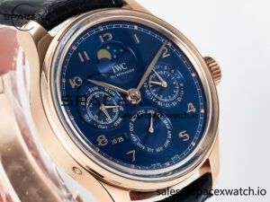 IW5033 Portugieser Perpetual Calendar RG V9F 1:1 Best Edition White Dial on Black Leather Strap A52610 - Image 3