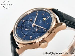 IW5033 Portugieser Perpetual Calendar RG V9F 1:1 Best Edition White Dial on Black Leather Strap A52610 - Image 5