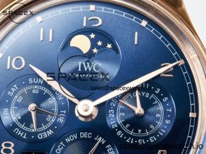 IW5033 Portugieser Perpetual Calendar RG V9F 1:1 Best Edition White Dial on Black Leather Strap A52610 - Image 9