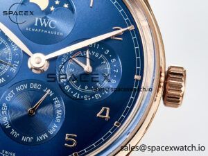IW5033 Portugieser Perpetual Calendar RG V9F 1:1 Best Edition White Dial on Black Leather Strap A52610 - Image 10