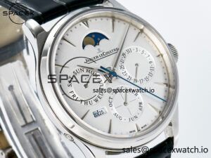 Master Ultra Thin Perpetual Calendar SS V9F 1:1 Best Edition White Dial on Black Leather Strap A868 V2 - Image 3