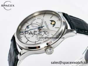 Master Ultra Thin Perpetual Calendar SS V9F 1:1 Best Edition White Dial on Black Leather Strap A868 V2 - Image 5