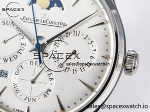 Master Ultra Thin Perpetual Calendar SS V9F 1:1 Best Edition White Dial on Black Leather Strap A868 V2 - Image 10